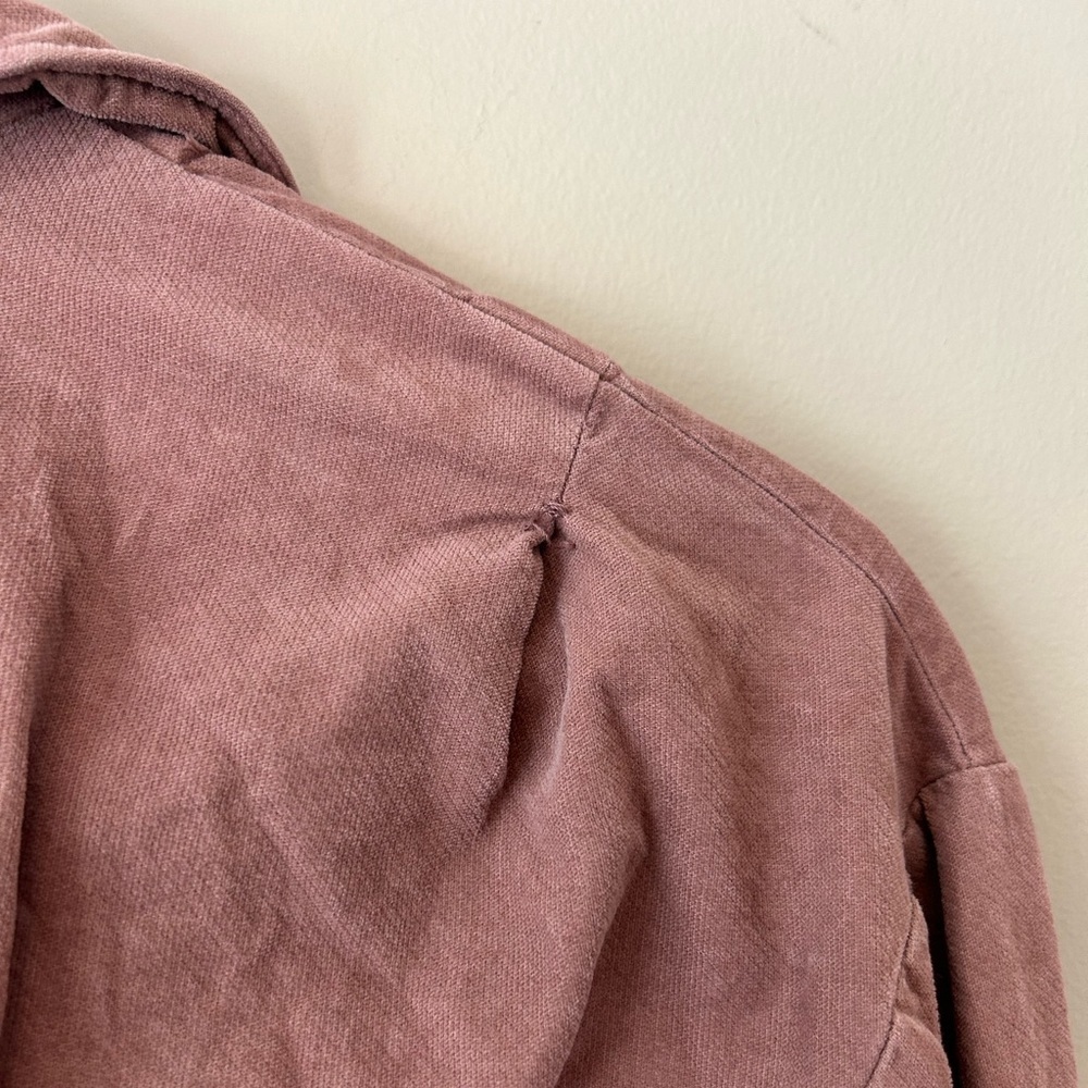 Zara Marsala Long Sleeve Mini Dress Mauve 100% Cotton size Small - Picture 11 of 11